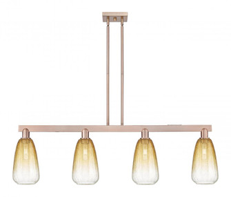 Brookhaven Almond - 4 Light - 48 inch - Antique Copper - Stem hung - Island Light (3442|716-4I-AC-G480-6AM)