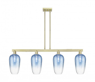 Brookhaven Flute - 4 Light - 48 inch - Antique Brass - Stem hung - Island Light (3442|716-4I-AB-G484-7SB)