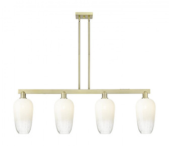 Brookhaven Flute - 4 Light - 48 inch - Antique Brass - Stem hung - Island Light (3442|716-4I-AB-G484-7OP)