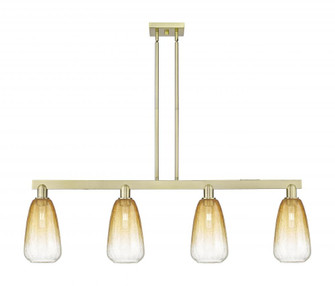 Brookhaven Almond - 4 Light - 48 inch - Antique Brass - Stem hung - Island Light (3442|716-4I-AB-G480-6AM)