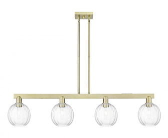 Preston Globe - 4 Light - 48 inch - Antique Brass - Stem hung - Island Light (3442|716-4I-AB-G458-7CL)
