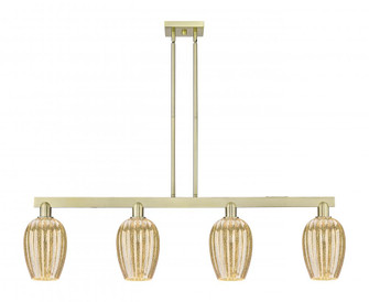 Preston Flute - 4 Light - 48 inch - Antique Brass - Stem hung - Island Light (3442|716-4I-AB-G457-6ME)