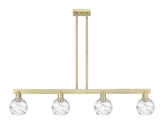 Athens Deco Swirl - 4 Light - 48 inch - Antique Brass - Stem hung - Island Light (3442|716-4I-AB-G1213-6CL)