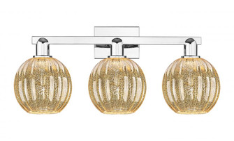 Preston Globe - 3 Light - 26 inch - Polished Chrome - Bath Vanity Light (3442|716-3W-PC-G458-7ME)