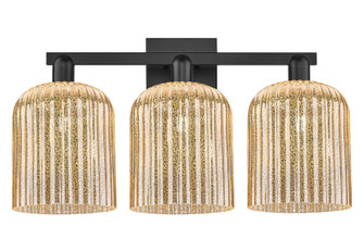 Bridal Veil - 3 Light - 27 inch - Matte Black - Bath Vanity Light (3442|716-3W-BK-G559-8ME)