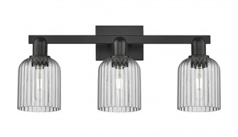 Bridal Veil - 3 Light - 26 inch - Matte Black - Bath Vanity Light (3442|716-3W-BK-G559-5SM)