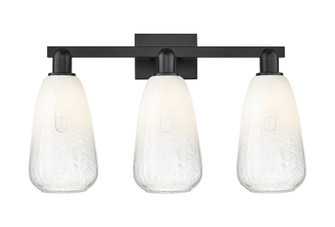 Brookhaven Almond - 3 Light - 26 inch - Matte Black - Bath Vanity Light (3442|716-3W-BK-G480-6OP)