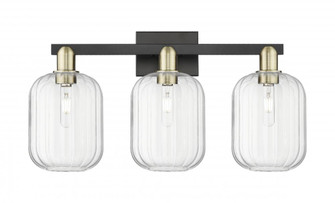 Preston Cylinder - 3 Light - 26 inch - Black Antique Brass - Bath Vanity Light (3442|716-3W-BAB-G460-7CL)