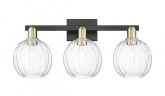 Preston Globe - 3 Light - 26 inch - Black Antique Brass - Bath Vanity Light (3442|716-3W-BAB-G458-7CL)