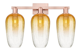 Brookhaven Flute - 3 Light - 26 inch - Antique Copper - Bath Vanity Light (3442|716-3W-AC-G484-7AM)