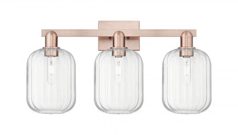Preston Cylinder - 3 Light - 26 inch - Antique Copper - Bath Vanity Light (3442|716-3W-AC-G460-7CL)