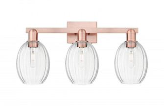 Preston Bulb - 3 Light - 26 inch - Antique Copper - Bath Vanity Light (3442|716-3W-AC-G459-6CL)