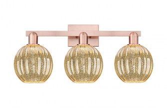 Preston Globe - 3 Light - 26 inch - Antique Copper - Bath Vanity Light (3442|716-3W-AC-G458-7ME)