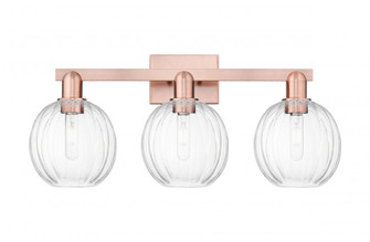 Preston Globe - 3 Light - 26 inch - Antique Copper - Bath Vanity Light (3442|716-3W-AC-G458-7CL)