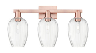 Preston Flute - 3 Light - 26 inch - Antique Copper - Bath Vanity Light (3442|716-3W-AC-G457-6CL)