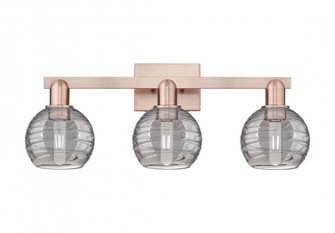 Athens Deco Swirl - 3 Light - 26 inch - Antique Copper - Bath Vanity Light (3442|716-3W-AC-G1213-6SM)