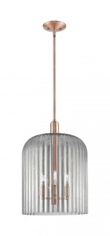 Bridal Veil - 3 light - 12 inch - Antique Copper - Mini Pendant (3442|716-3S-AC-G559-12SM)