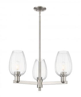 Preston Flute - 3 Light - 18 inch - Satin Nickel - Pendant (3442|716-3CR-SN-G457-6CL)