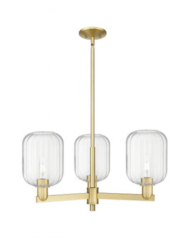 Preston Cylinder - 3 Light - 18 inch - Satin Gold - Pendant (3442|716-3CR-SG-G460-7CL)