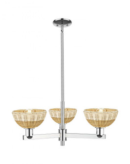 Natural Ballston Dome - 3 Light - 18 inch - Polished Chrome - Pendant (3442|716-3CR-PC-NBD2-75-NAT)