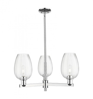 Preston Flute - 3 Light - 18 inch - Polished Chrome - Pendant (3442|716-3CR-PC-G457-6CL)