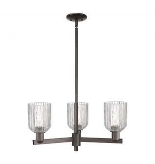 Bridal Veil - 3 Light - 18 inch - Oil Rubbed Bronze - Pendant (3442|716-3CR-OB-G559-5CL)