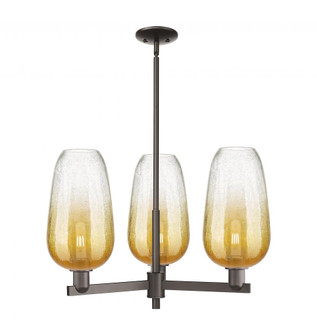 Brookhaven Flute - 3 Light - 18 inch - Oil Rubbed Bronze - Pendant (3442|716-3CR-OB-G484-7AM)