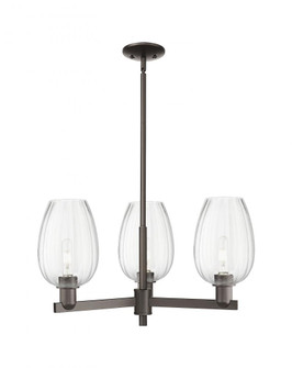 Preston Flute - 3 Light - 18 inch - Oil Rubbed Bronze - Pendant (3442|716-3CR-OB-G457-6CL)