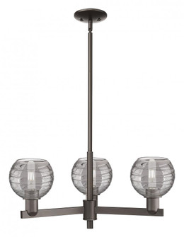 Athens Deco Swirl - 3 Light - 18 inch - Oil Rubbed Bronze - Pendant (3442|716-3CR-OB-G1213-6SM)