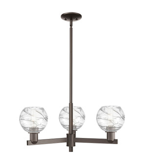 Athens Deco Swirl - 3 Light - 18 inch - Oil Rubbed Bronze - Pendant (3442|716-3CR-OB-G1213-6CL)