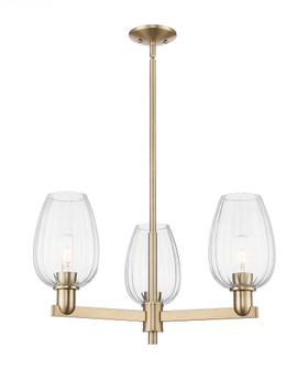 Preston Flute - 3 Light - 18 inch - Champagne Bronze - Pendant (3442|716-3CR-CB-G457-6CL)