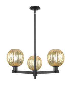 Preston Globe - 3 Light - 18 inch - Matte Black - Pendant (3442|716-3CR-BK-G458-7ME)