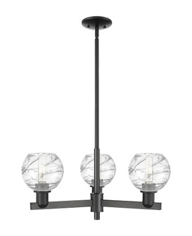 Athens Deco Swirl - 3 Light - 18 inch - Matte Black - Pendant (3442|716-3CR-BK-G1213-6CL)