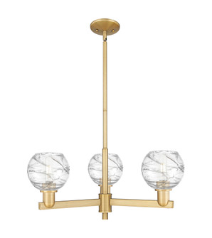 Athens Deco Swirl - 3 Light - 18 inch - Brushed Brass - Pendant (3442|716-3CR-BB-G1213-6CL)