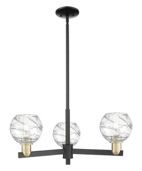 Athens Deco Swirl - 3 Light - 18 inch - Black Antique Brass - Pendant (3442|716-3CR-BAB-G1213-6CL)