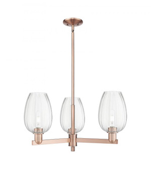 Preston Flute - 3 Light - 18 inch - Antique Copper - Pendant (3442|716-3CR-AC-G457-6CL)