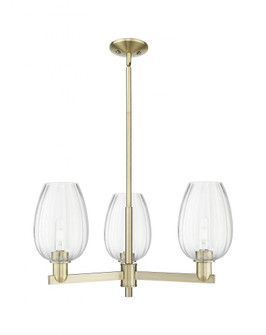 Preston Flute - 3 Light - 18 inch - Antique Brass - Pendant (3442|716-3CR-AB-G457-6CL)