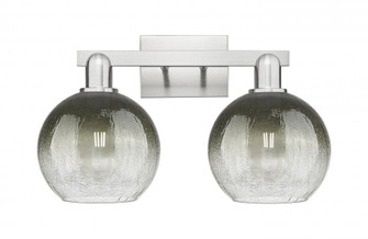 Brookhaven Globe - 2 Light - 16 inch - Brushed Satin Nickel - Bath Vanity Light (3442|716-2W-SN-G483-8SL)