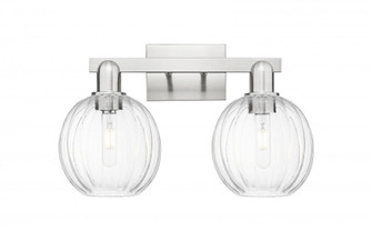 Preston Globe - 2 Light - 16 inch - Brushed Satin Nickel - Bath Vanity Light (3442|716-2W-SN-G458-7CL)