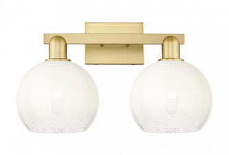 Brookhaven Globe - 2 Light - 16 inch - Satin Gold - Bath Vanity Light (3442|716-2W-SG-G483-8OP)