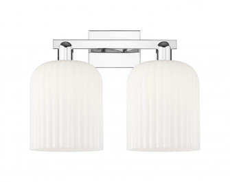 Bridal Veil - 2 Light - 19 inch - Polished Chrome - Bath Vanity Light (3442|716-2W-PC-G559-8GWH)