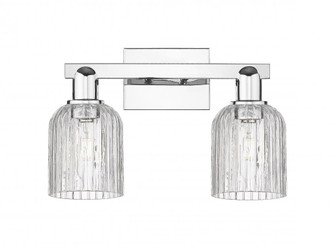 Bridal Veil - 2 Light - 16 inch - Polished Chrome - Bath Vanity Light (3442|716-2W-PC-G559-5CL)