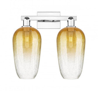 Brookhaven Flute - 2 Light - 16 inch - Polished Chrome - Bath Vanity Light (3442|716-2W-PC-G484-7AM)