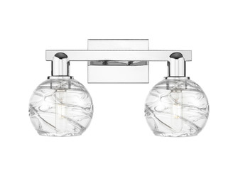 Athens Deco Swirl - 2 Light - 16 inch - Polished Chrome - Bath Vanity Light (3442|716-2W-PC-G1213-6CL)