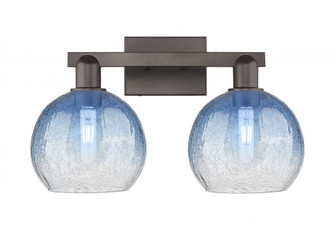 Brookhaven Globe - 2 Light - 16 inch - Oil Rubbed Bronze - Bath Vanity Light (3442|716-2W-OB-G483-8SB)