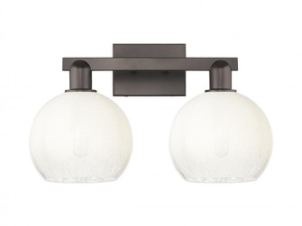 Brookhaven Globe - 2 Light - 16 inch - Oil Rubbed Bronze - Bath Vanity Light (3442|716-2W-OB-G483-8OP)