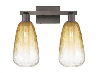 Brookhaven Almond - 2 Light - 16 inch - Oil Rubbed Bronze - Bath Vanity Light (3442|716-2W-OB-G480-6AM)
