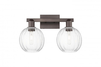 Preston Globe - 2 Light - 16 inch - Oil Rubbed Bronze - Bath Vanity Light (3442|716-2W-OB-G458-7CL)