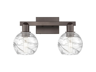Athens Deco Swirl - 2 Light - 16 inch - Oil Rubbed Bronze - Bath Vanity Light (3442|716-2W-OB-G1213-6CL)
