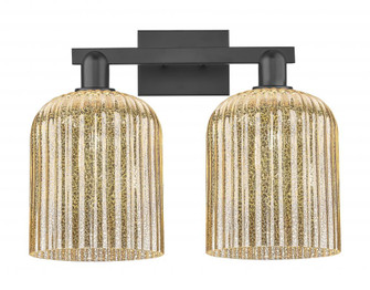 Bridal Veil - 2 Light - 19 inch - Matte Black - Bath Vanity Light (3442|716-2W-BK-G559-8ME)